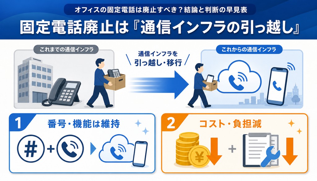 オフィス 固定電話 廃止