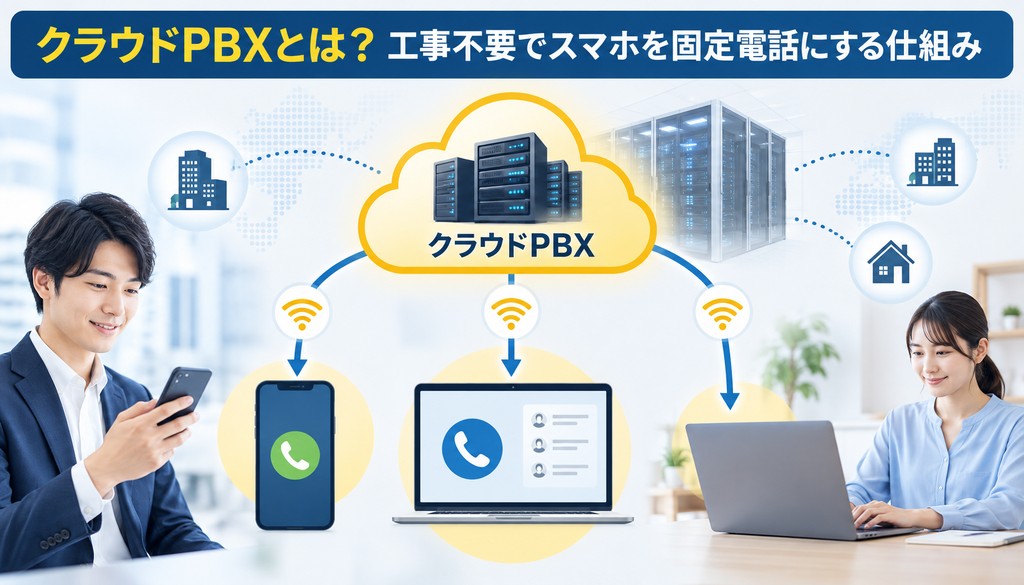 クラウドPBXとは？工事不要でスマホを固定電話にする仕組み