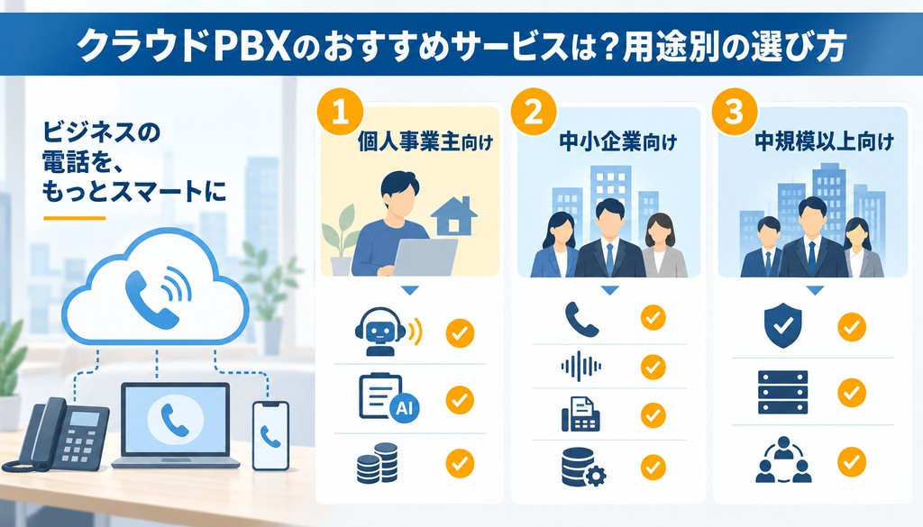 クラウドPBXのおすすめサービスは？用途別の選び方
